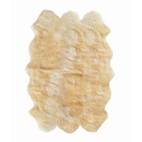 69" x 72" x 2" Gold, Sheepskin - Area Rug