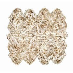 72" x 72" Gradient Chocolate, Octo Sheepskin - Area Rug