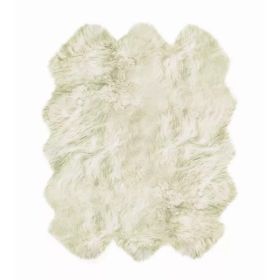 72" x 72" Natural Sheepskin Wool Area Rug