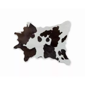 24" x 36" Chocolate And White Calfskin - Area Rug