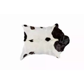 2' x 3' Natural Black and White Calfskin Area Rug