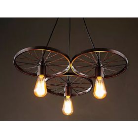 3-light Antique Bronze 20-inch Edison Chandelier