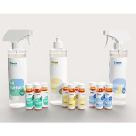 CleanClean Essential Kit |12 Concentrates + reusable bottles