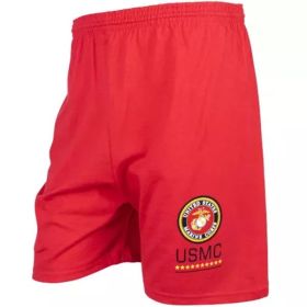 Men's Red Running Short - U.S.M.C. Logo 3XL