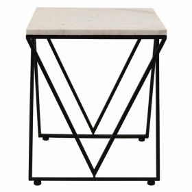 Plutus Brands Metal & Marble Table in Colored Metal
