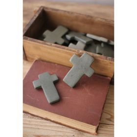Set Of Six Hand Carved Stone Crosses (Material: Stone, Country of Manufacture: United States)