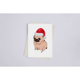 Christmas Pug - Greeting Card (Color: Bazaar, Country of Manufacture: United States)